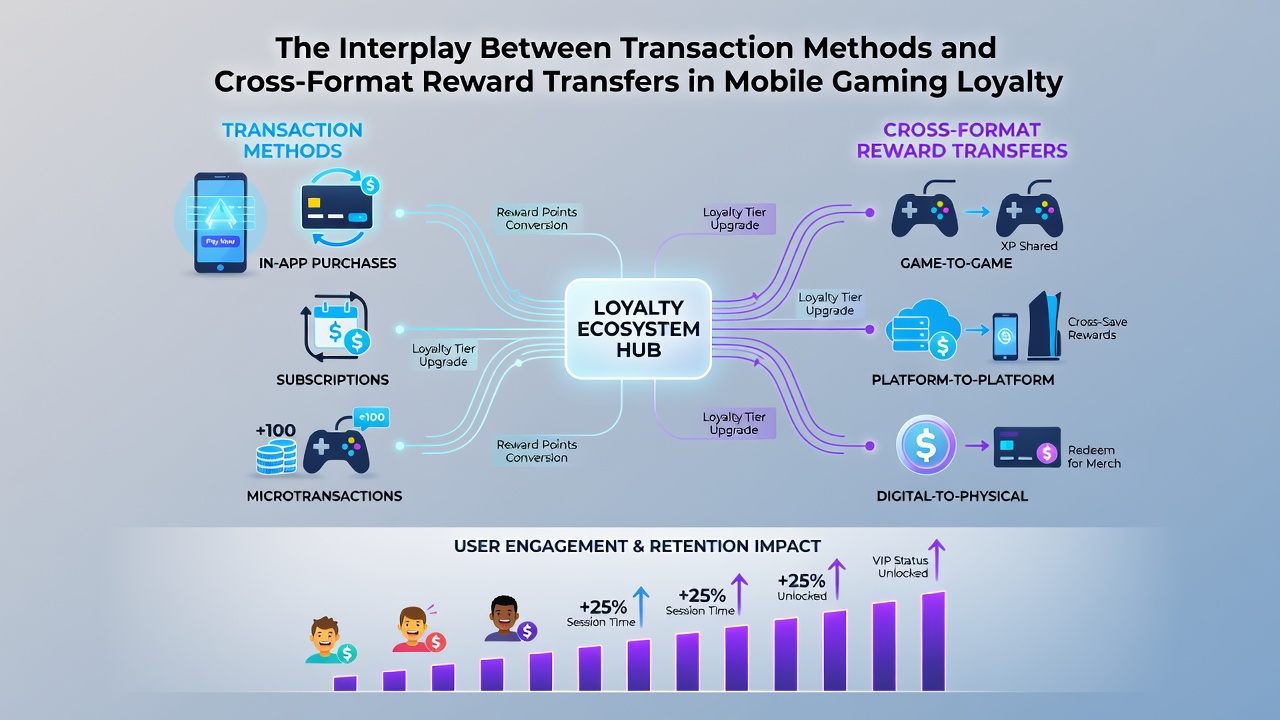 Loyalty dashboard illustrating point conversion from mobile slots to live dealer rewards